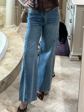 Habitual Cargo Extra Wide Leg Jeans Size 6/28 Light Wash